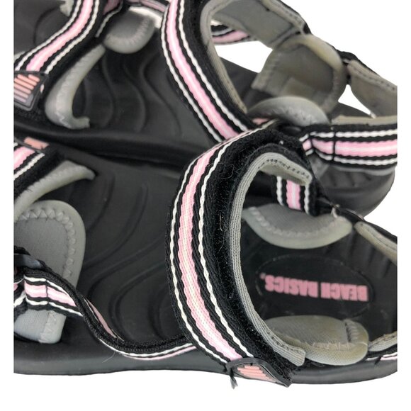 Beach Basics Womens SIze 6 Pink & Gray Adjustable Sandals Beach Pool Lake - Picture 5 of 12